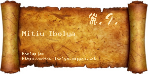 Mitiu Ibolya névjegykártya